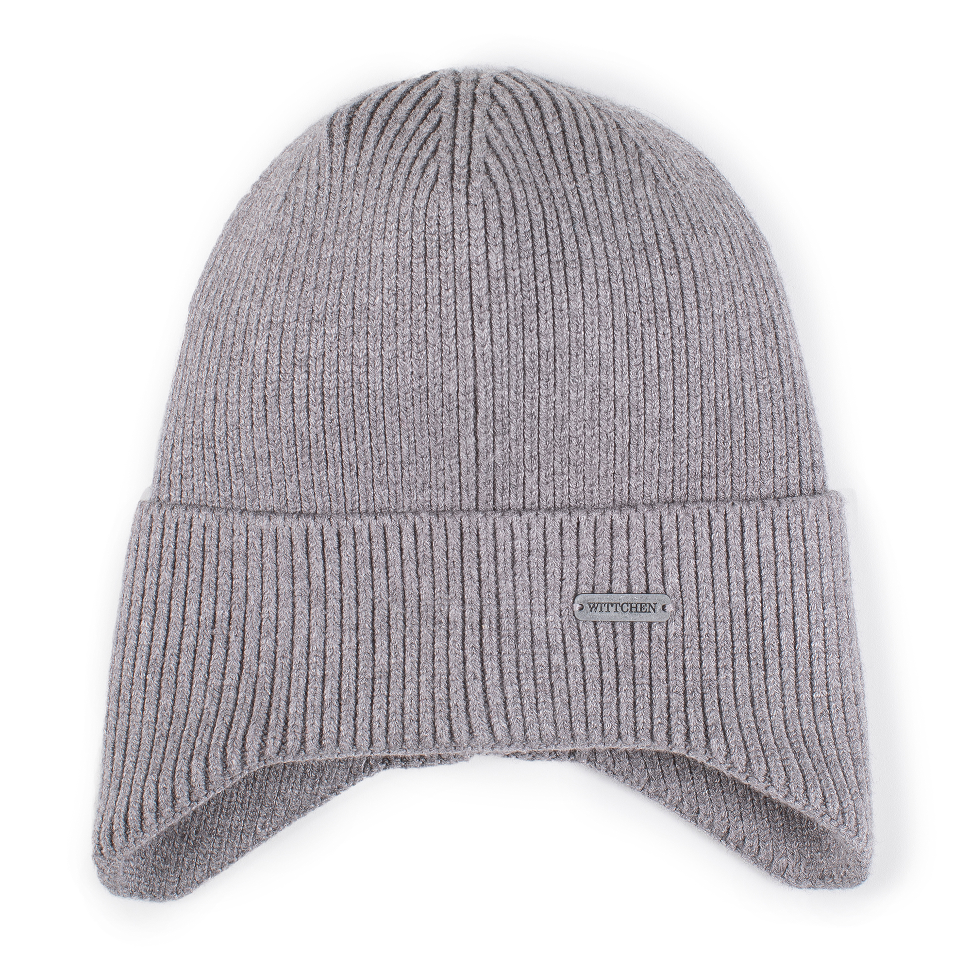 Męska czapka zimowa z ochroną na uszy szara