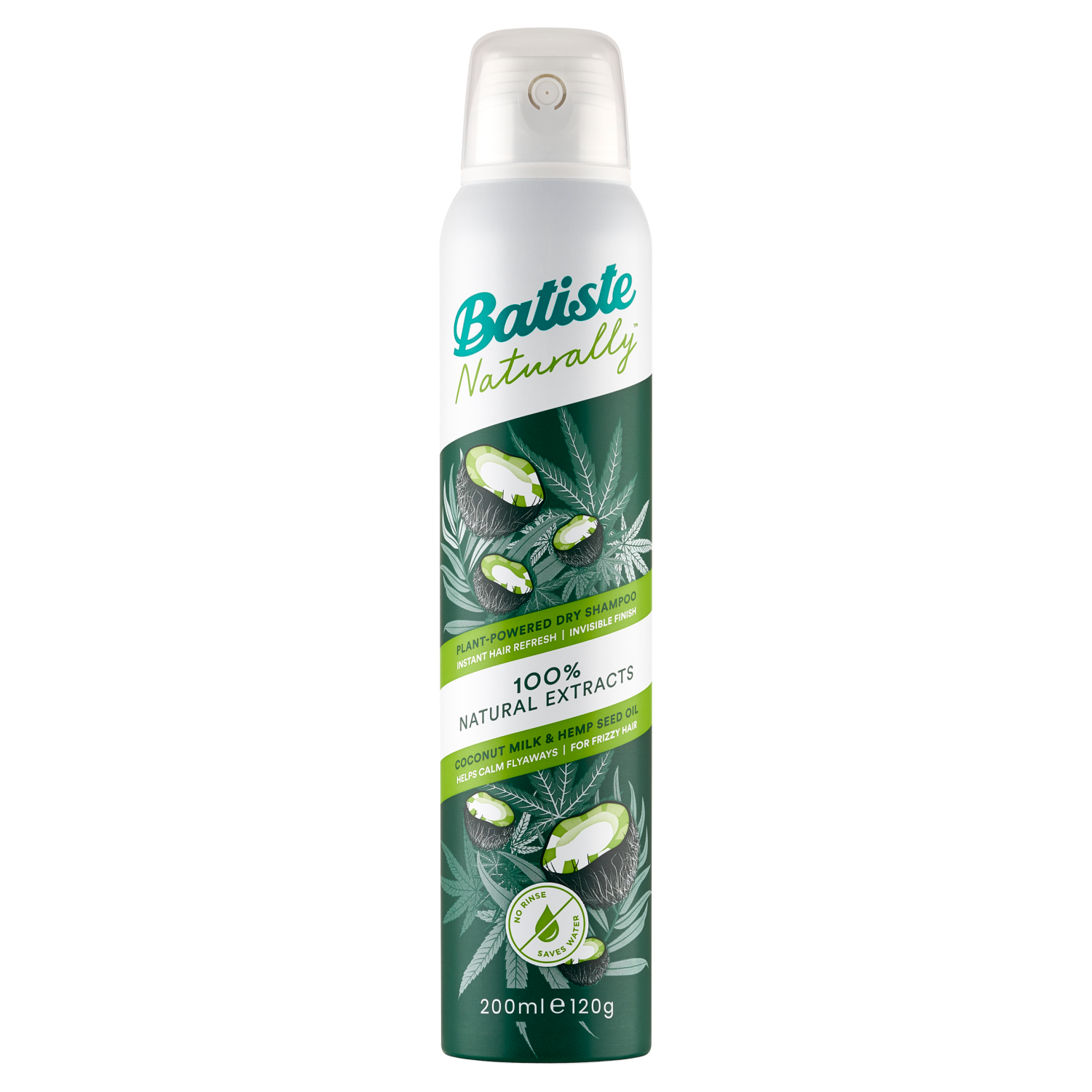 Batiste Naturally suchy szampon z olejem z konopi do włosów, 200 ml