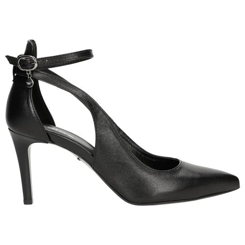 Wojas Czarne Czółenka Damskie Z Zapięciem Wokół Kostki