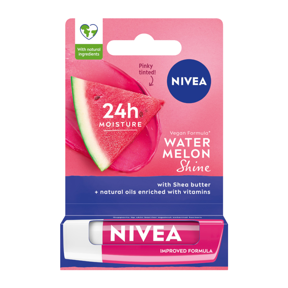 Nivea Watermelon Shine pielęgnująca pomadka do ust, 4,8 g