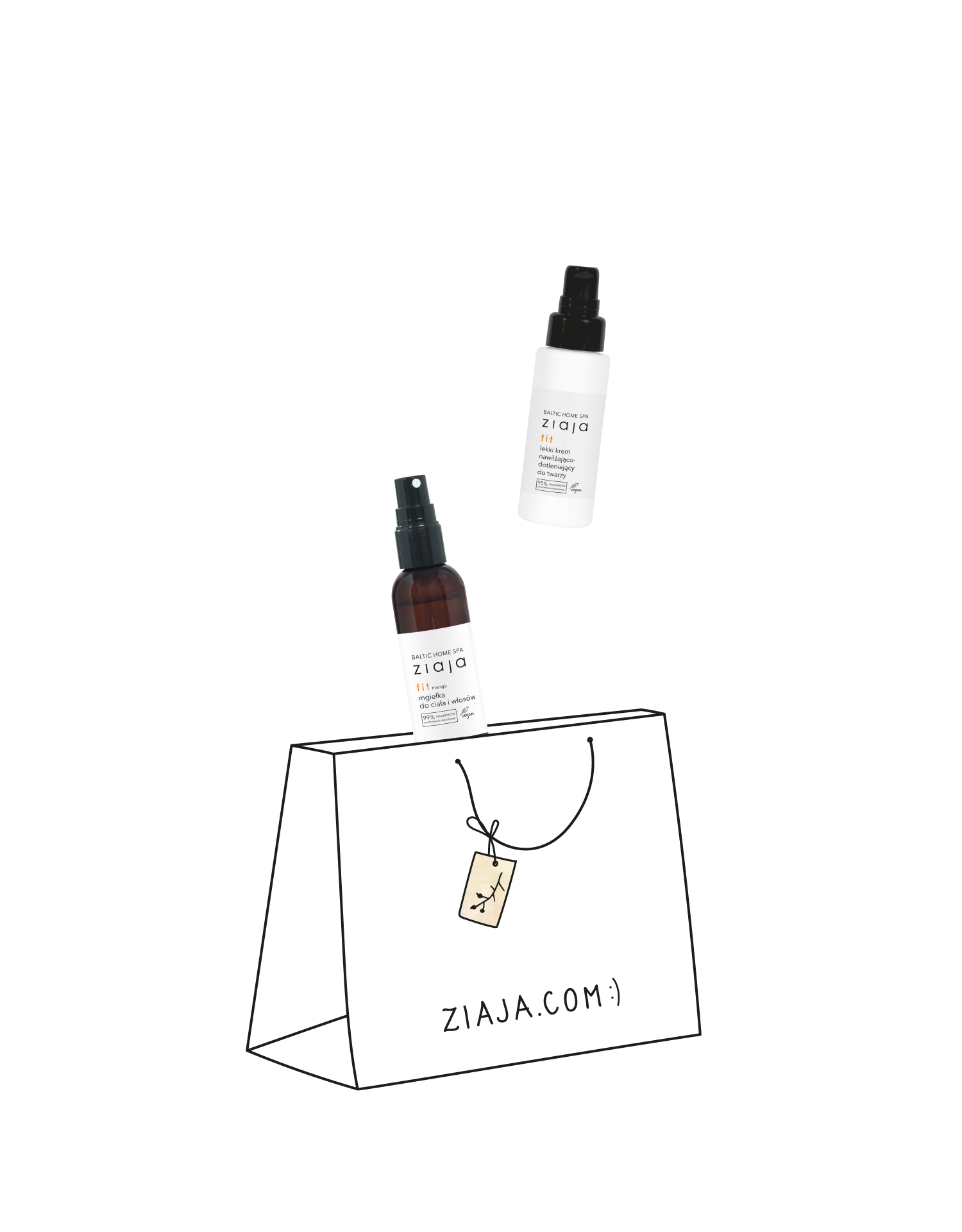 duet baltic home spa fit mgiełka do ciała i włosów mango + baltic home spa fit lekki krem nawilżająco-dotleniający do twarzy Ziaja