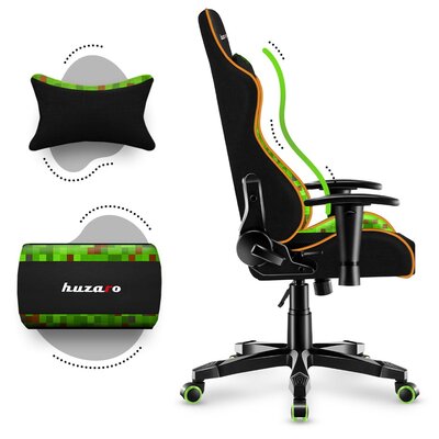 Fotel HUZARO Ranger 6.0 Pixel Mesh Czarno-zielony