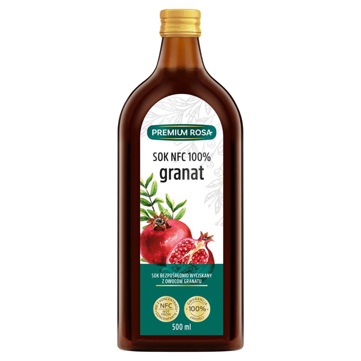 Premium Rosa Sok NFC 100% Granat,  500 ml