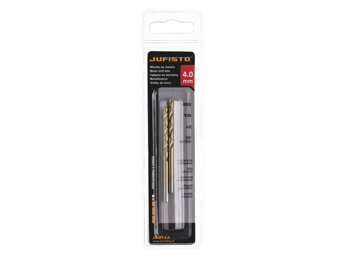 Wiertło do metalu HSS-G TIN 4,0 x 75 mm (2 szt.) JUFISTO