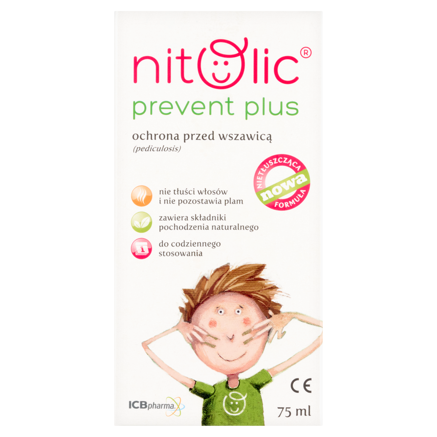 Pipi Nitolic wyrób medyczny: płyn w sprayu przeciw wszawicy do włosów, 75 ml