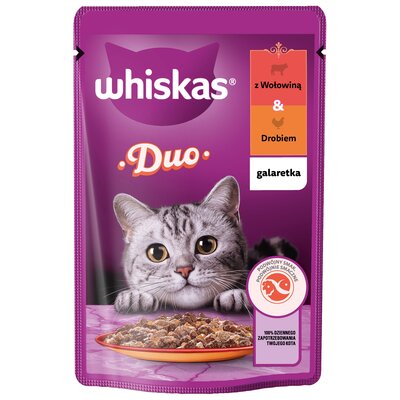 Karma dla kota WHISKAS Duo Wołowina z drobiem 85 g