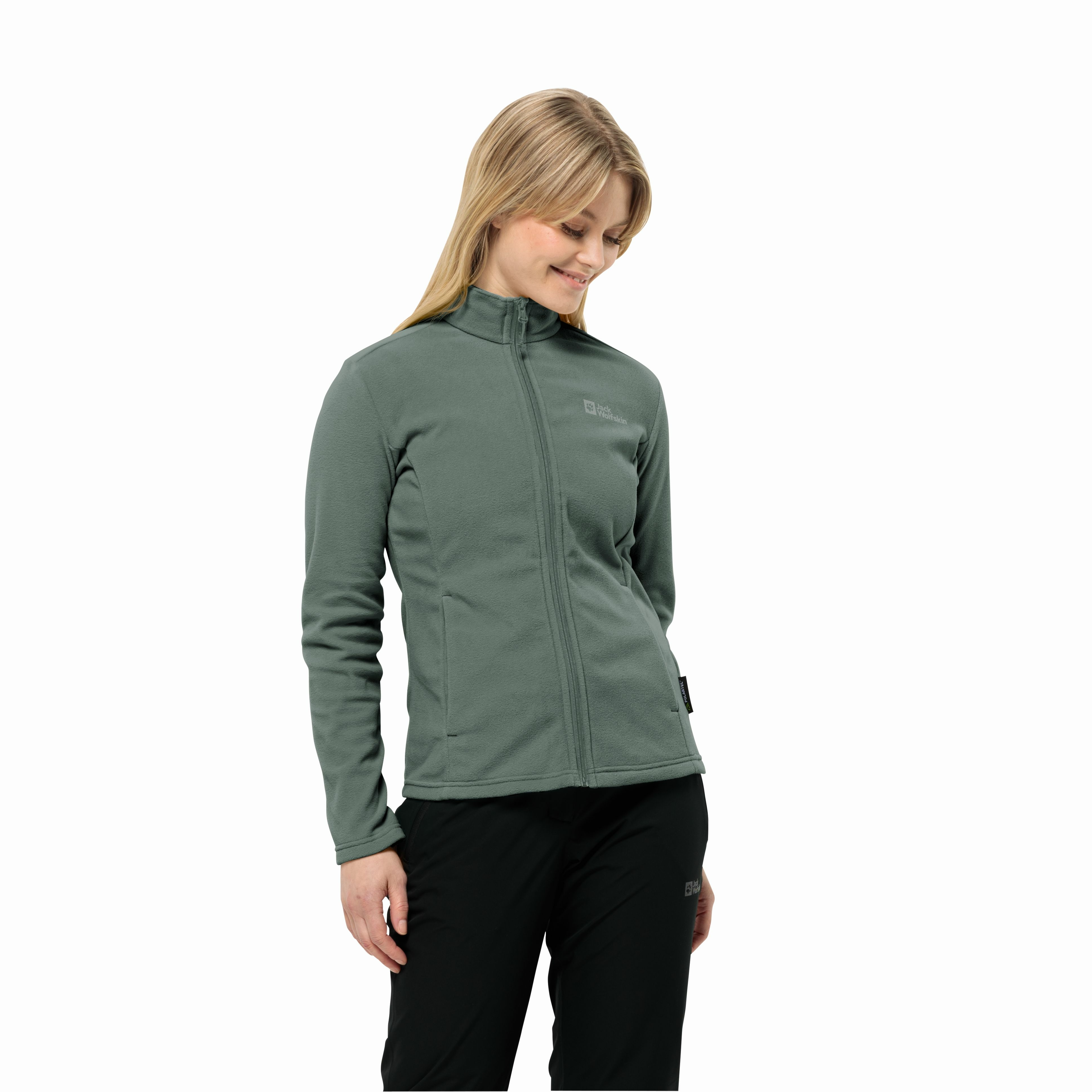 Damska bluza polarowa Jack Wolfskin TAUNUS FZ W hedge green - L