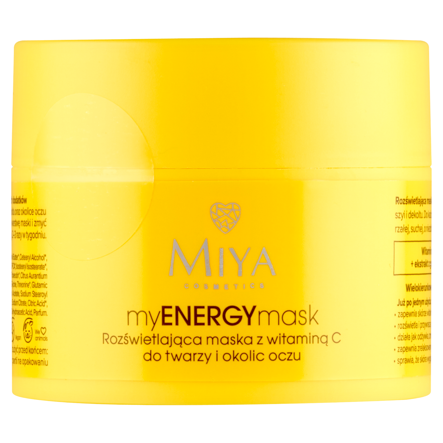 Miya Cosmetics MyEnergyMask rozświetlająca maska z witaminą C do twarzy i okolic oczu, 50 ml