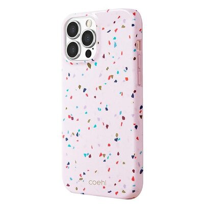 Etui UNIQ Coehl Terrazzo do Apple iPhone 13/13 Pro Różowy