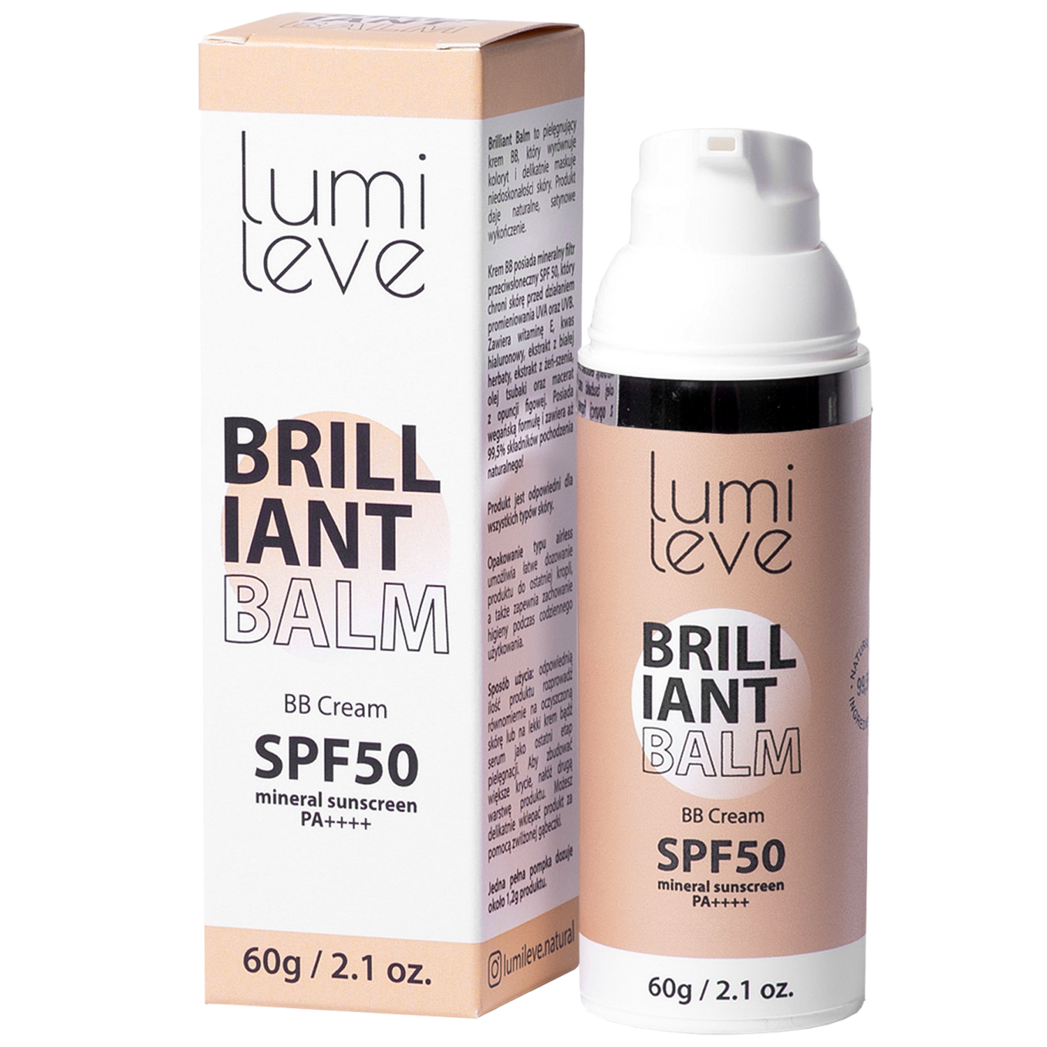 Lumileve Brilliant Balm krem BB z filtrem SPF50 103 Sand, 60 g
