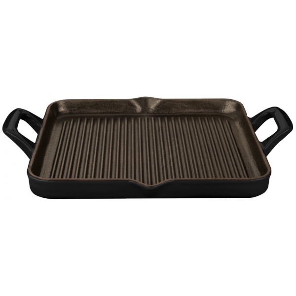 La Cuisine - Patelnia grillowa żeliwna 29x26cm Czarna