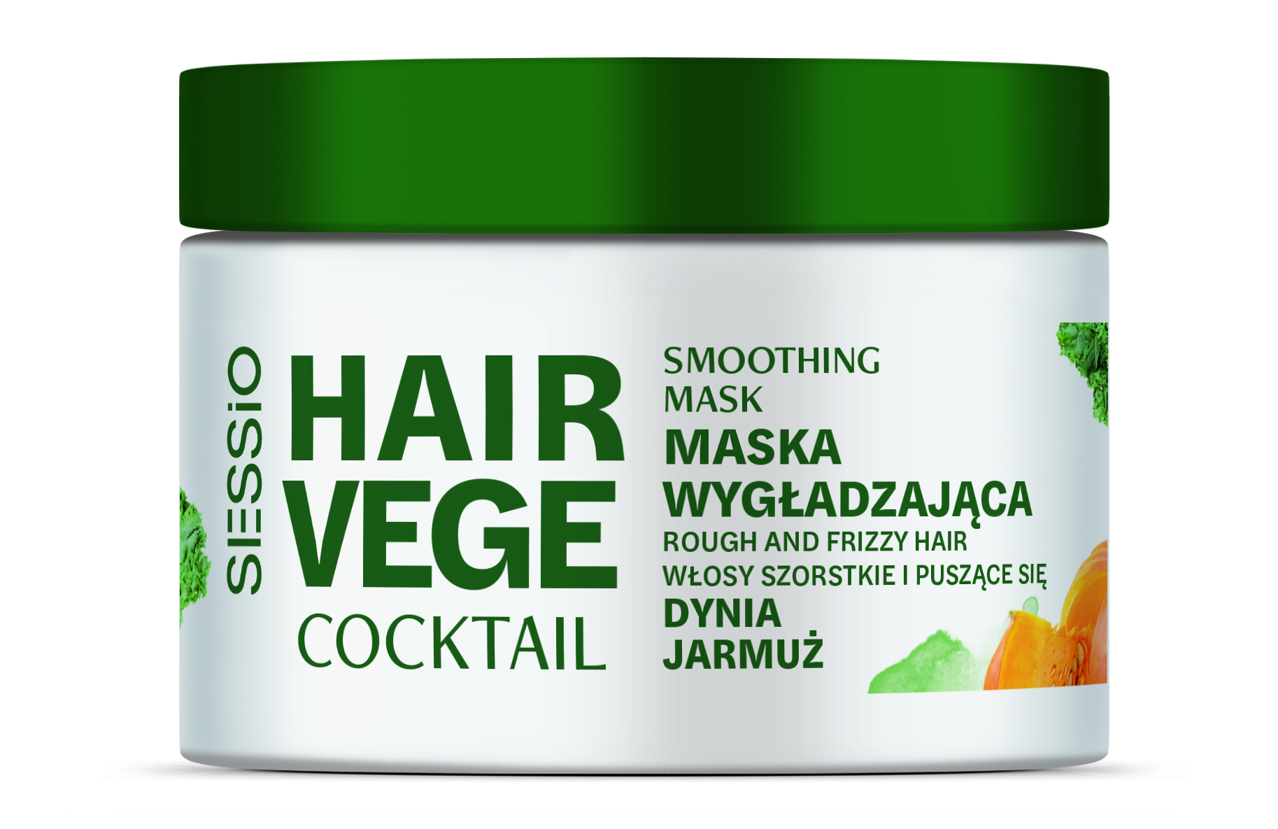Sessio Hair Vege Coctail wygładzająca maska do włosów dynia&jarmuż, 250 g