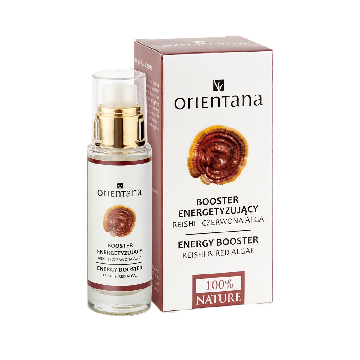 Orientana Booster Reishi i Czerwona Alga energetyzujący booster do twarzy, 30 ml