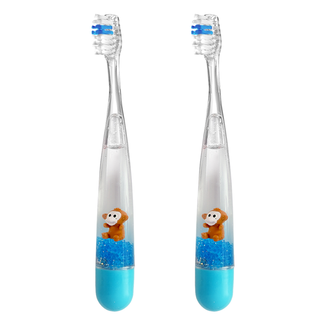 Dr Scott Unicorn/Dino/Monkey zestaw: szczoteczka do zębów niebieska, 2 szt.