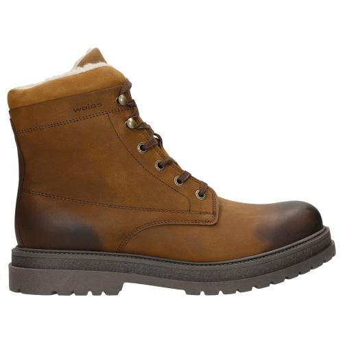 Wojas Brązowe Męskie Trzewiki Typu Bikery Z Ociepleniem