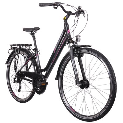 Rower trekkingowy INDIANA X-Road 3.0 D17 28 cali Shimano Nexus damski Czarno-fioletowy