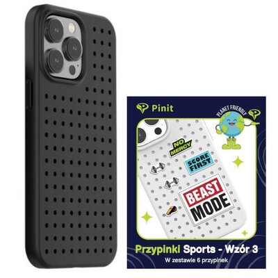 Etui PINIT Dynamic do Apple iPhone 14 Pro Czarny + Pinit Sports Pin (Wzór 3)