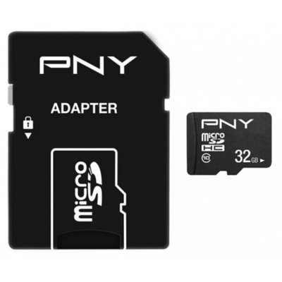 Karta pamięci PNY microSDHC 32GB + Adapter