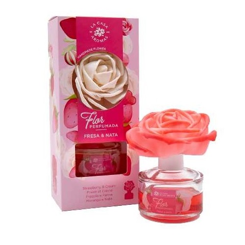 La Casa de los Aromas Flor Perfumada dyfuzor zapachowy w formie kwiatu Truskawki i Śmietana, 65 ml