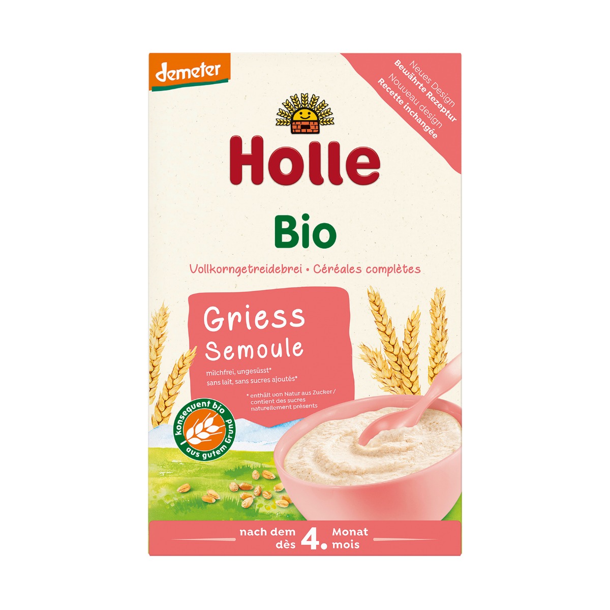 Holle BIO Demeter Kaszka pszenna pełnoziarnista , 250 g