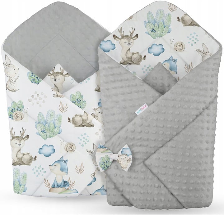 Babymam rożek becik niemowlęcy otulacz minky 80x80