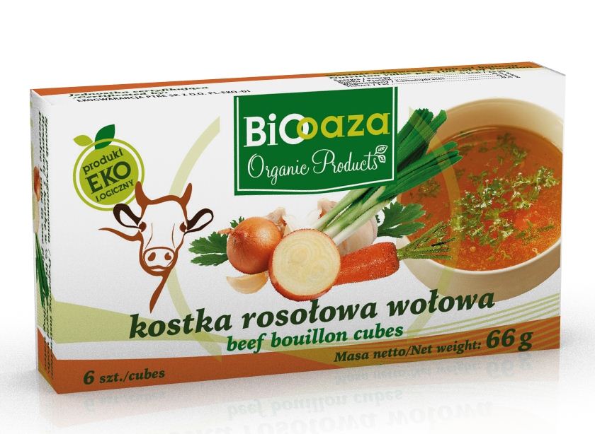 Kostka rosołowa wołowa BIO 66g (bio Oaza)