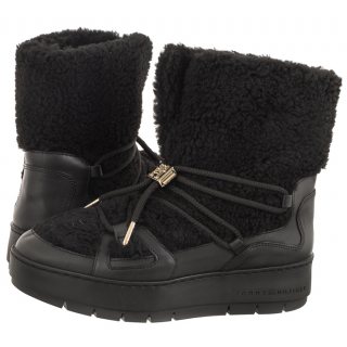 Śniegowce Tommy Hilfiger Tommy Teddy Snowboot Black FW0FW07505 BDS