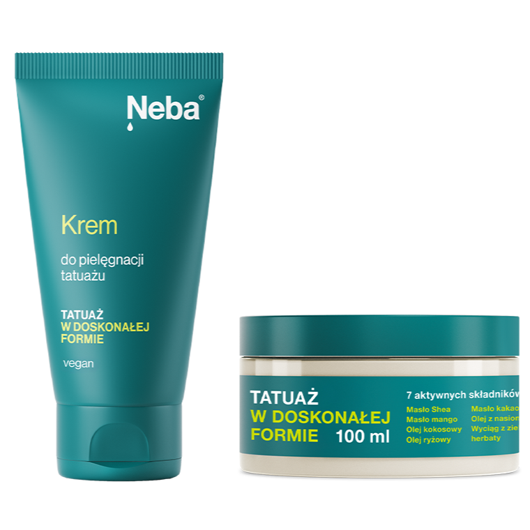Neba Tatuaż w doskonałej formie zestaw: krem pielęgnacyjny do tatuażu, 50 ml + masło do tatuażu czarna magnolia, 100 ml
