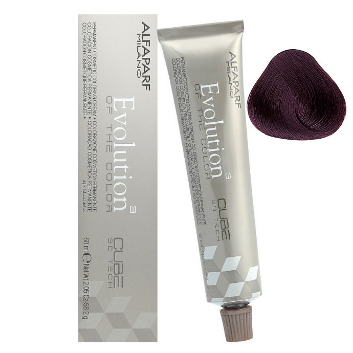 Alfaparf Evolution of the Color Cube trwała farba do włosów 4.52 średni brąz mahoniowo-fioletowy, 60 ml