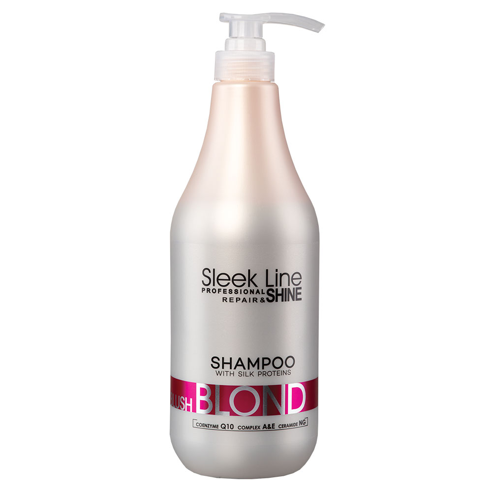 Stapiz Sleek Line Blush Blond szampon do włosów blond z jedwabiem, 1000 ml