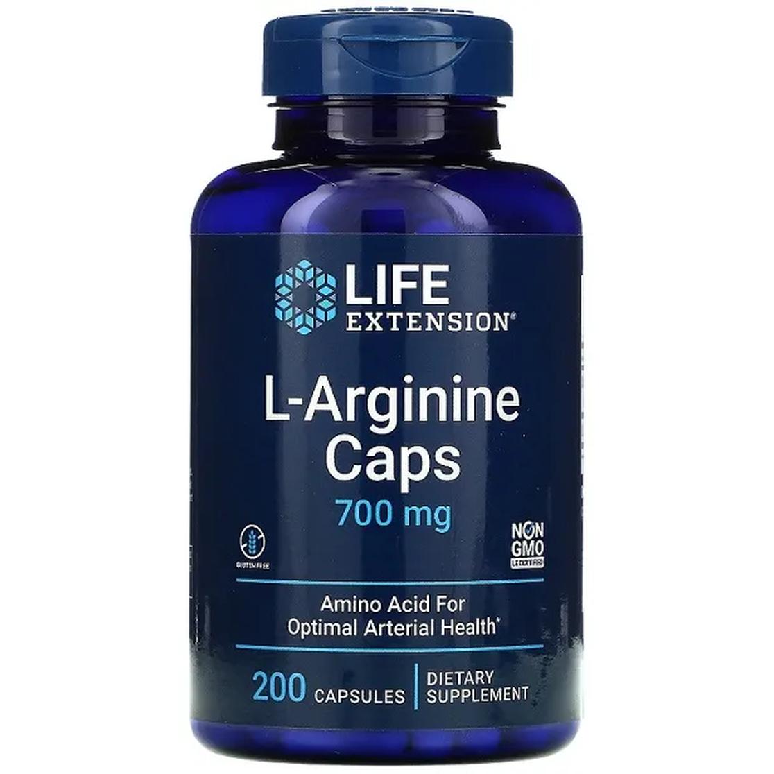 Life Extension L-Arginine Caps suplement diety L-arginina, 700mg, 200 kaps./1 opak.