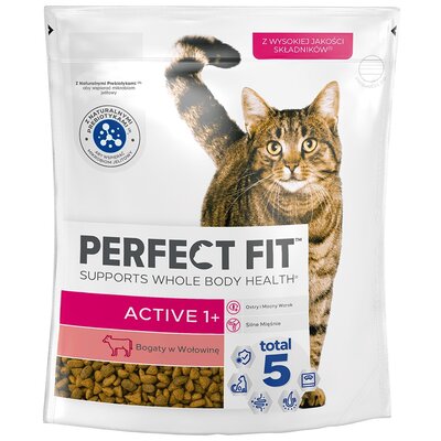 Karma dla kota PERFECT FIT Active 1+ Wołowina 750 g