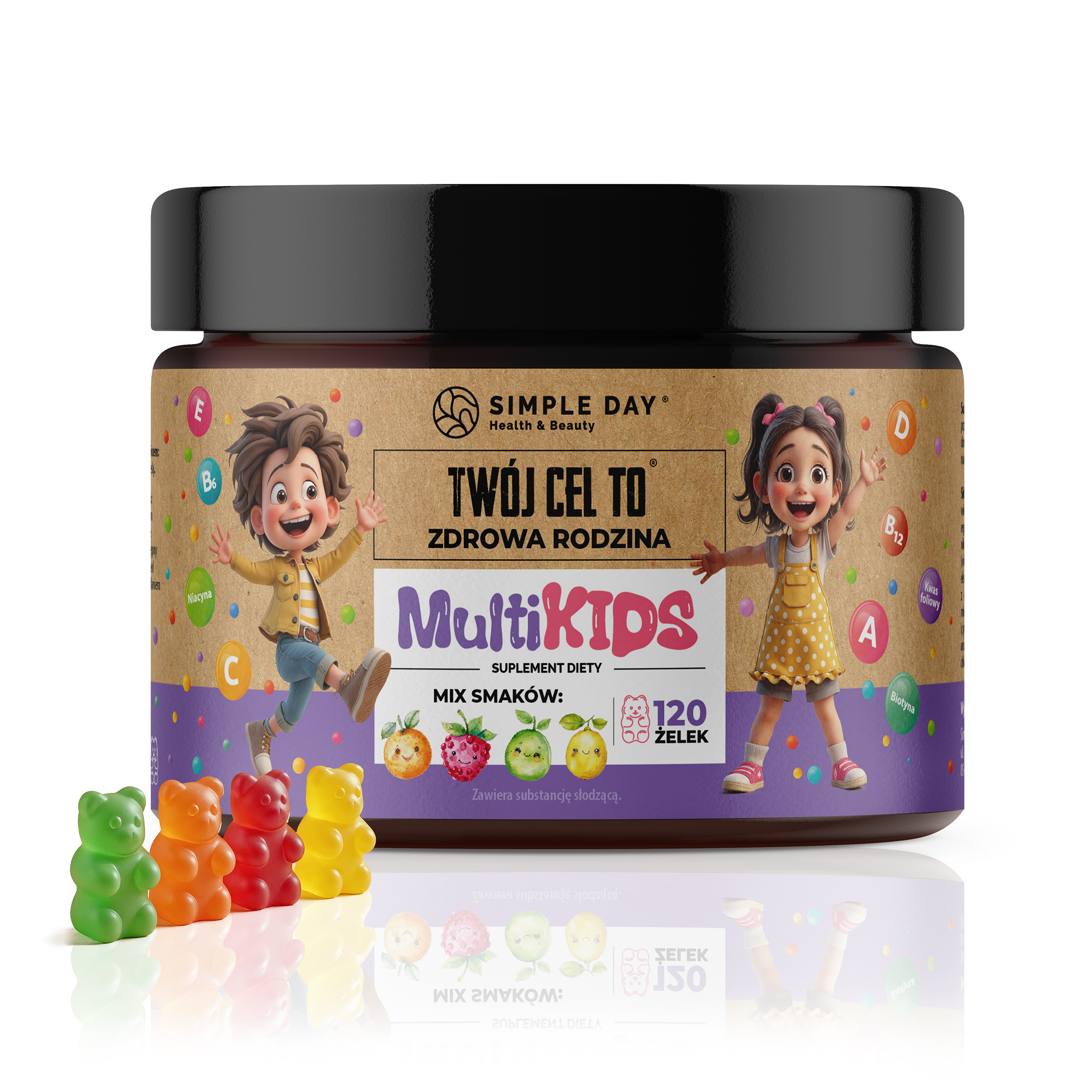 Twój Cel To Żelki MultiKids suplement diety w formie żelka witaminy, 120 szt./1 opak.