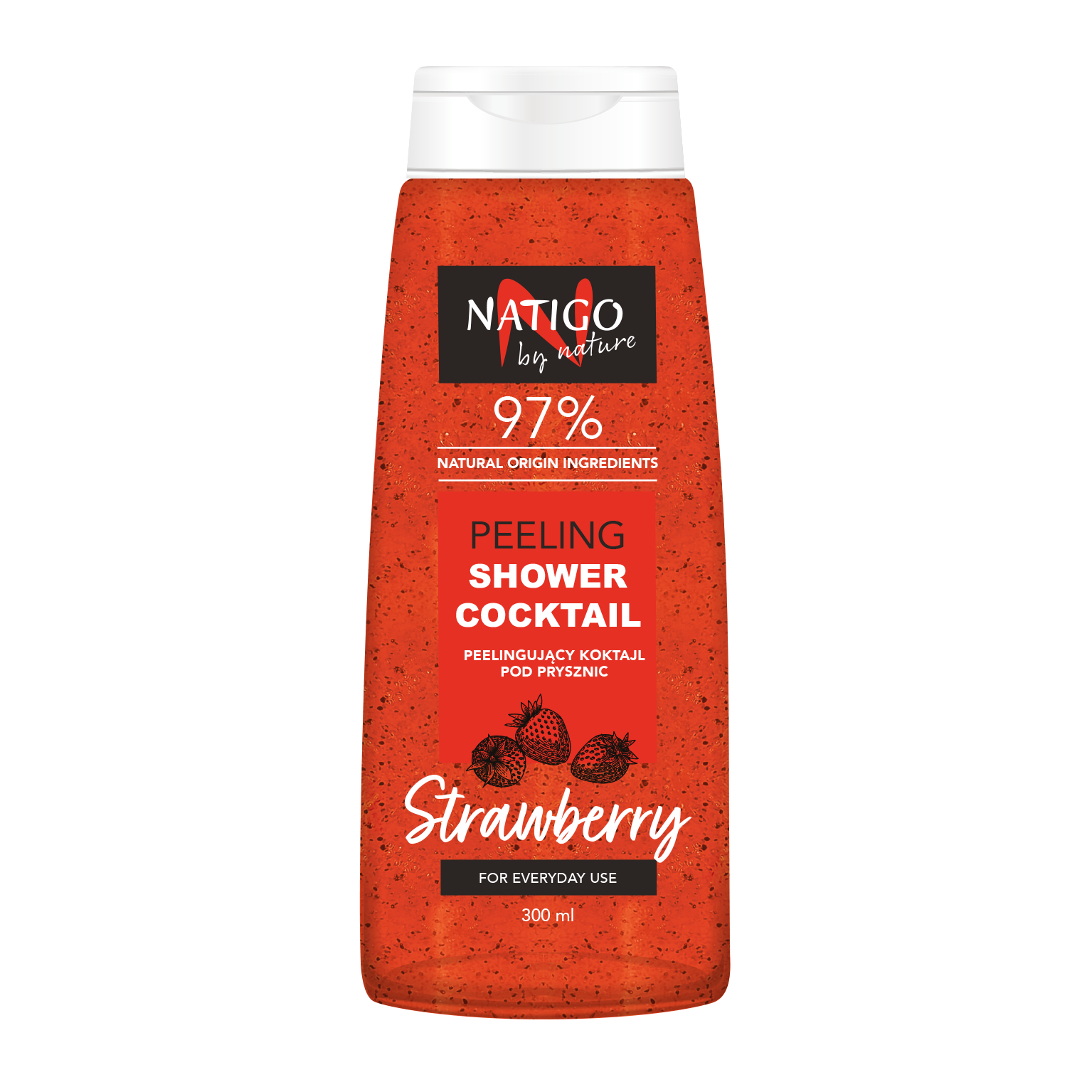 Natigo By Nature Strawberry peelingujący żel pod prysznic, 300 ml