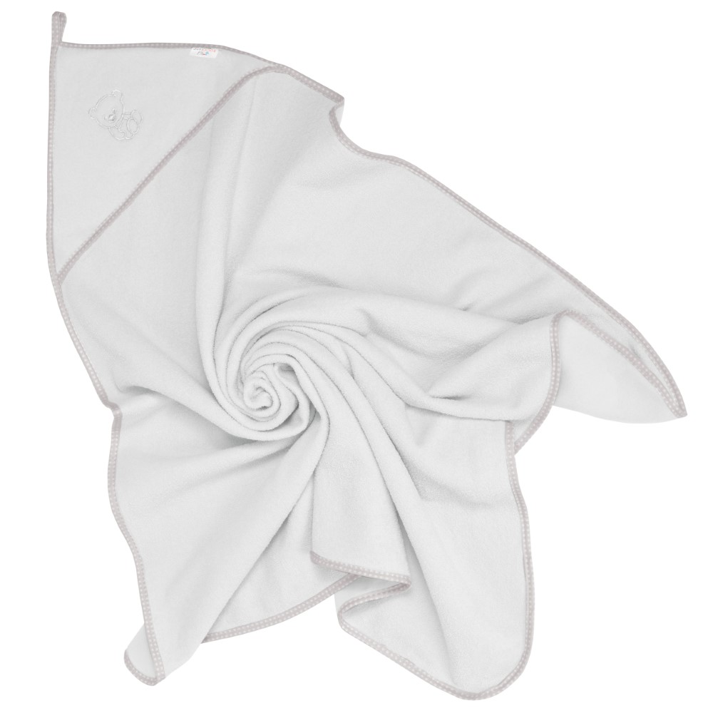 Bocioland okrycie kąpielowe ręcznik 80x80 cm szare, 1 szt.