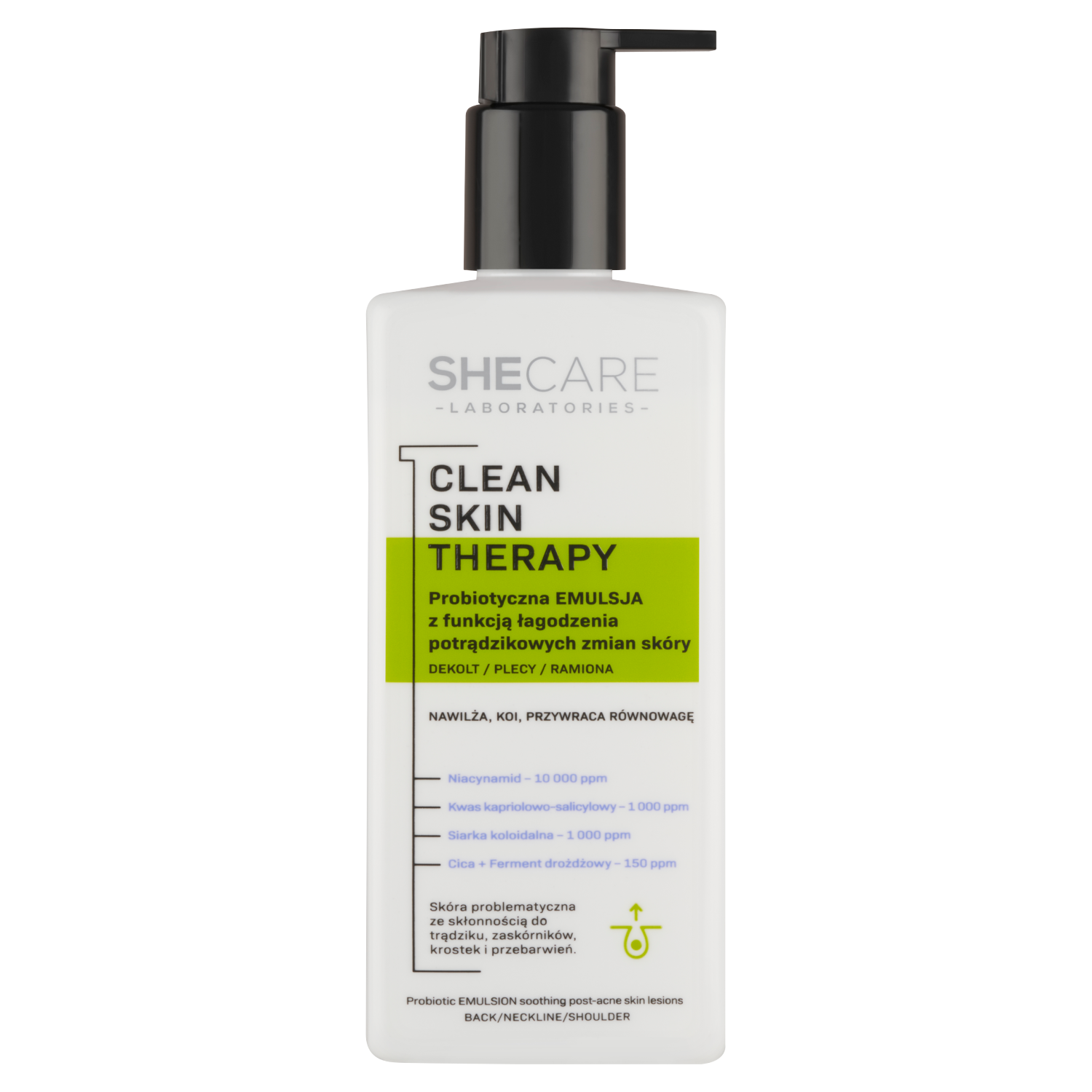 SheCare Clean Skin Therapy probiotyczna emulsja do ciała, 225 ml