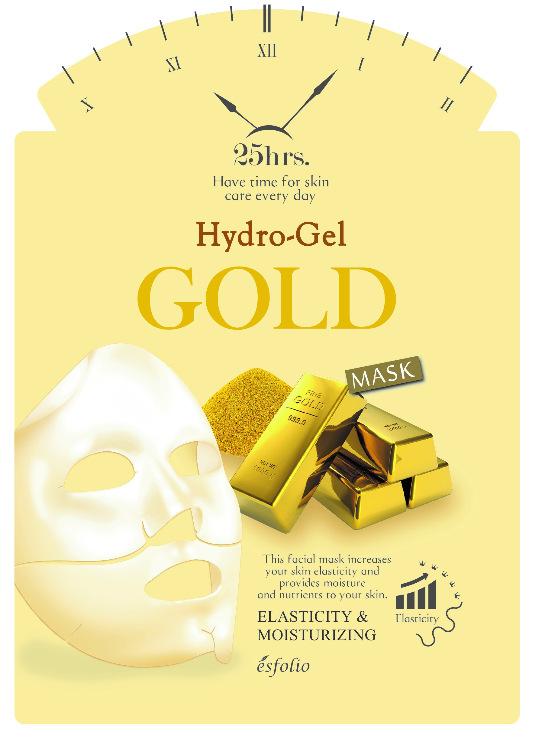 Esfolio maska do twarzy ze złotem, 25 ml