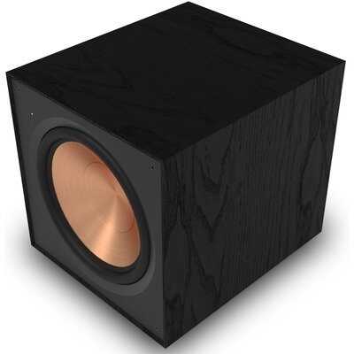 Subwoofer KLIPSCH R-121SW Czarny, Aktywny, 200W, Typ Bass Reflex, 12" Przetwornik na froncie, Obudowa MDF, Miedziane membrany