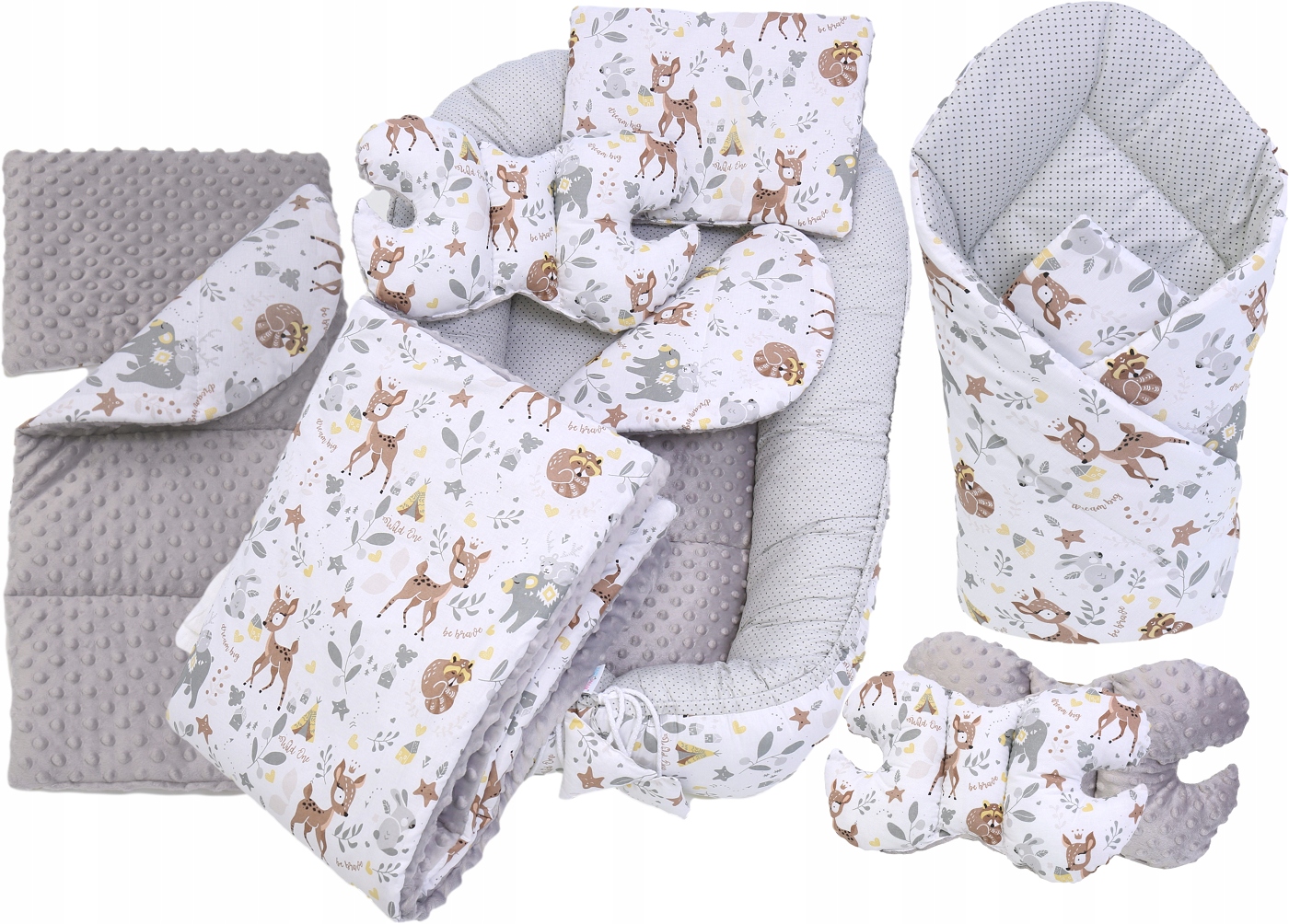 Babymam kokon niemowlęcy gniazdo kojec minky 7 el.