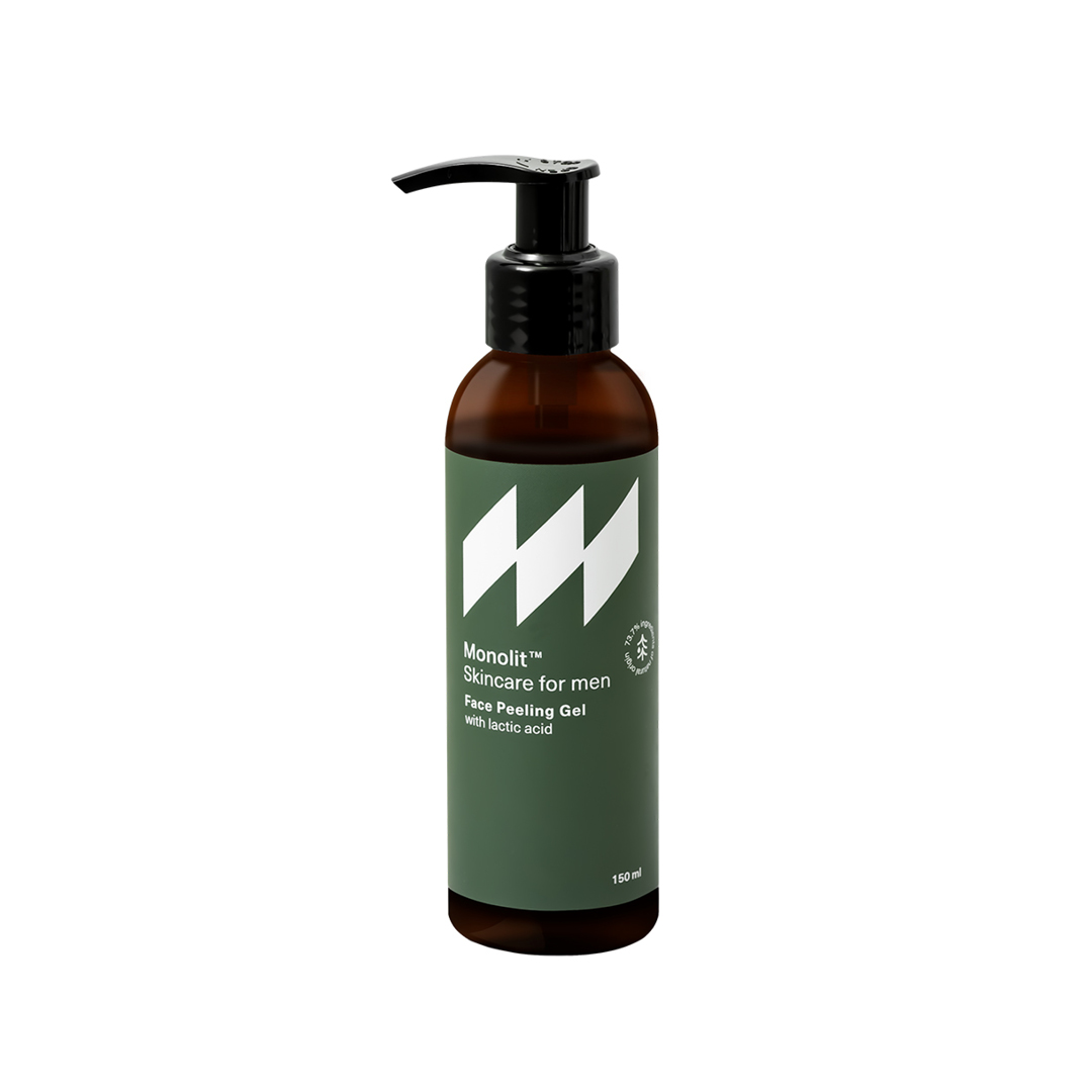 Monolit Skincare For Men peelingujący żel do mycia twarzy z kwasem mlekowym, 150 ml