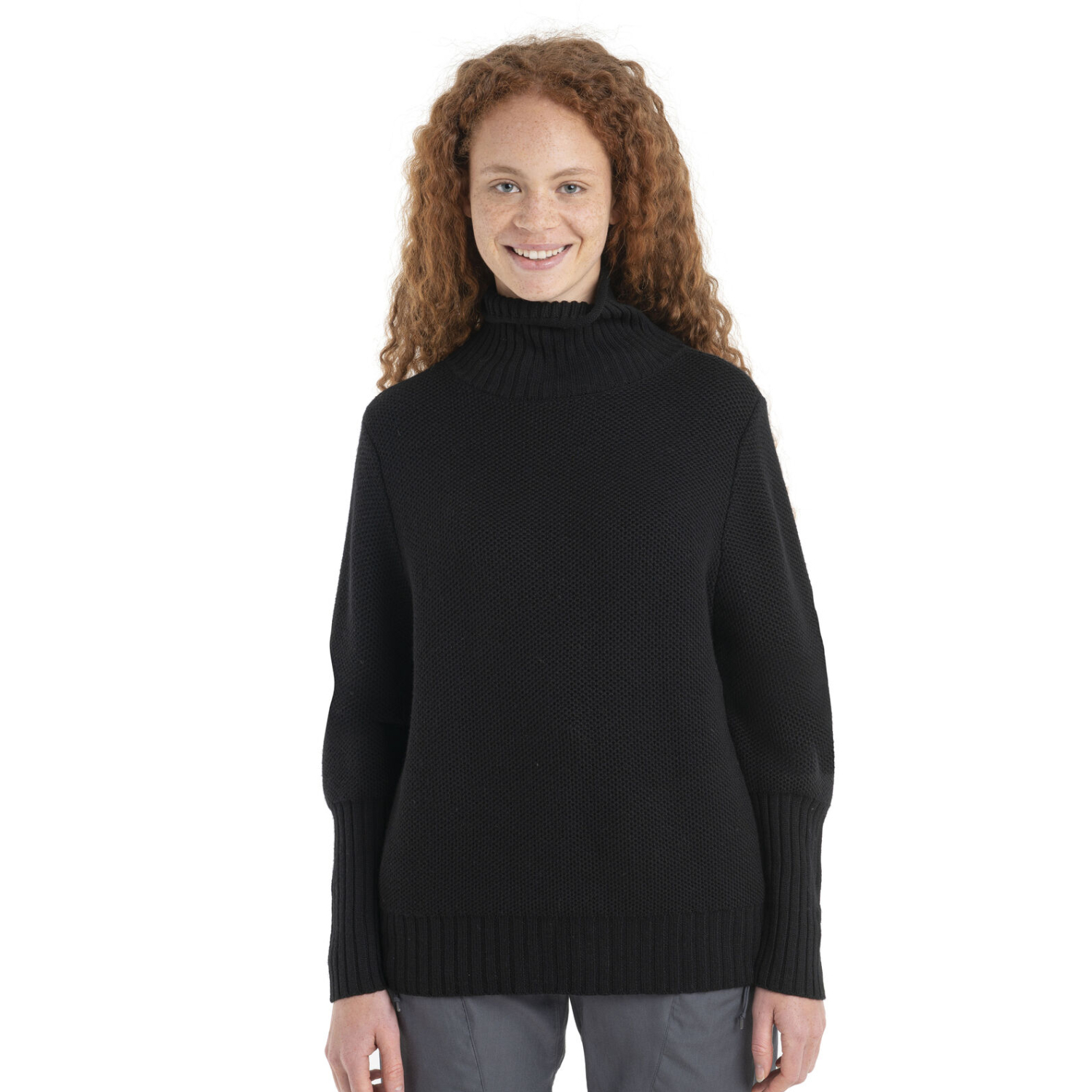 Damski sweter Icebreaker Merino Seevista Funnel Neck Sweter black - XS