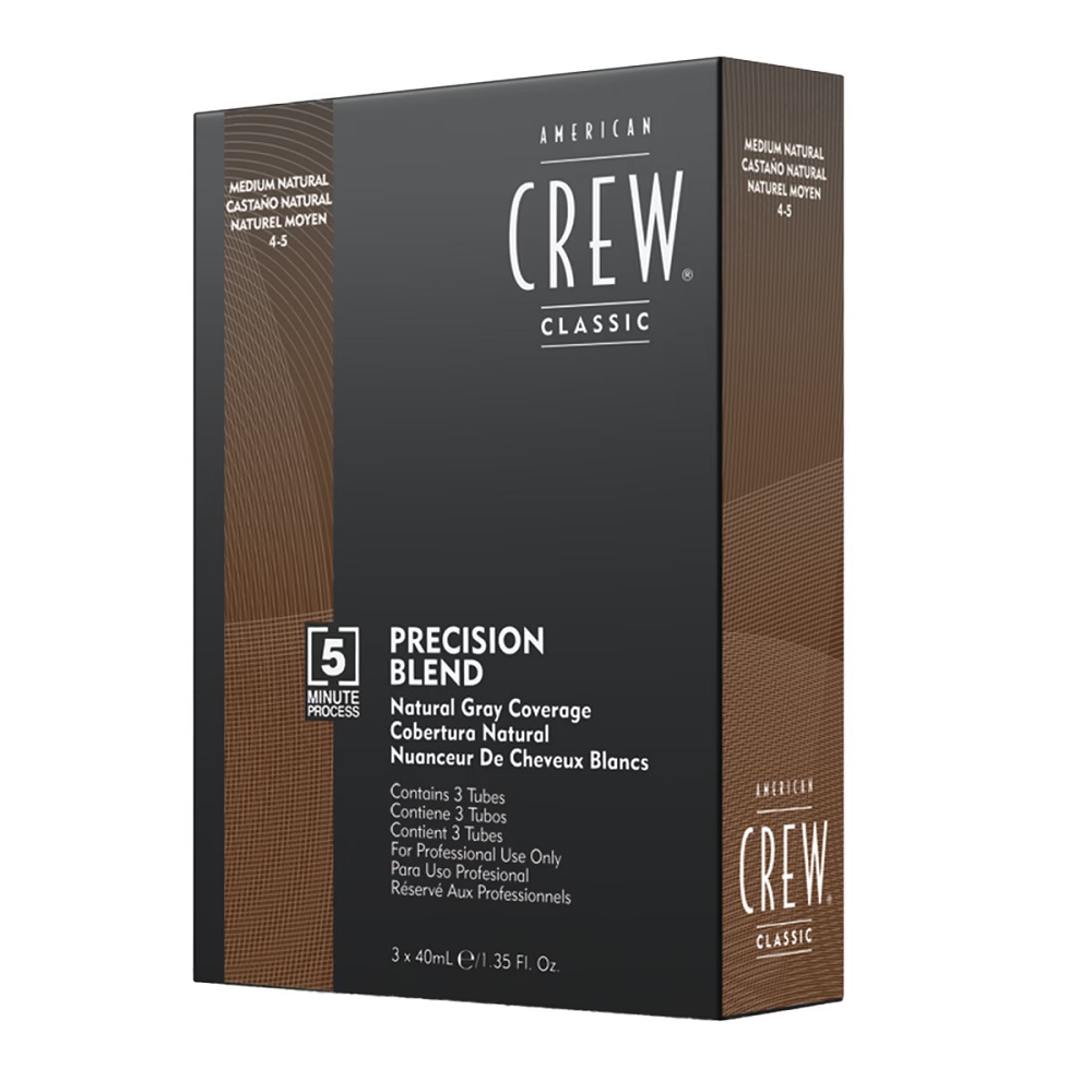 American Crew Precision Blend Natural Gray Coverage odsiwiacz do włosów 4-5 Medium Natural, 3x40 ml