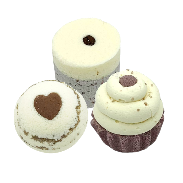 Green Garden zestaw: naturalne kule do kąpieli wanilia, kawa, czekolada, 3 szt./1 opak.