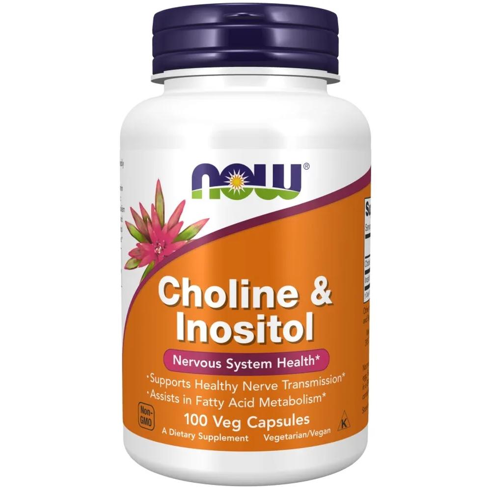 Now Foods Choline & Inositol suplement diety Cholina i Inozytol, 500mg, 100 kaps./1 opak.