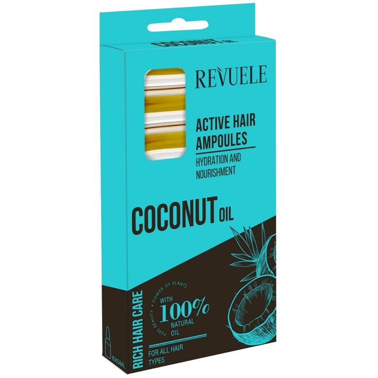 Revuele Coconut Oil Active ampułki do włosów, 8x5 ml/1 opak.