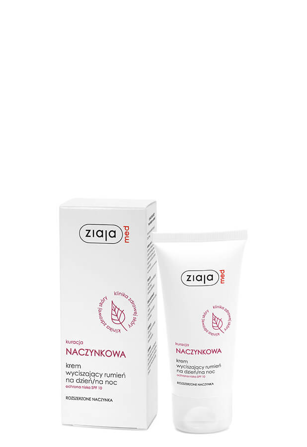 Ziaja Med, Kuracja naczynkowa, krem wyciszający rumień na dzień/noc, SPF 10 / 50 ml