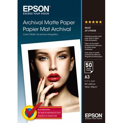 Papier fotograficzny EPSON Archival Matowy A3 50 arkuszy