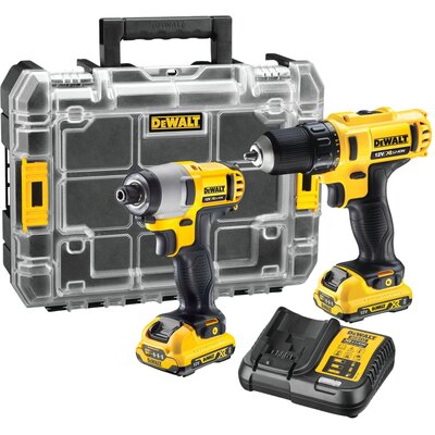 Wiertarko-wkrętarka DEWALT DCD710 + zakrętarka DCF815 + ładowarka + Walizka T-STAK V KIT BOX + zestaw akumulatorów