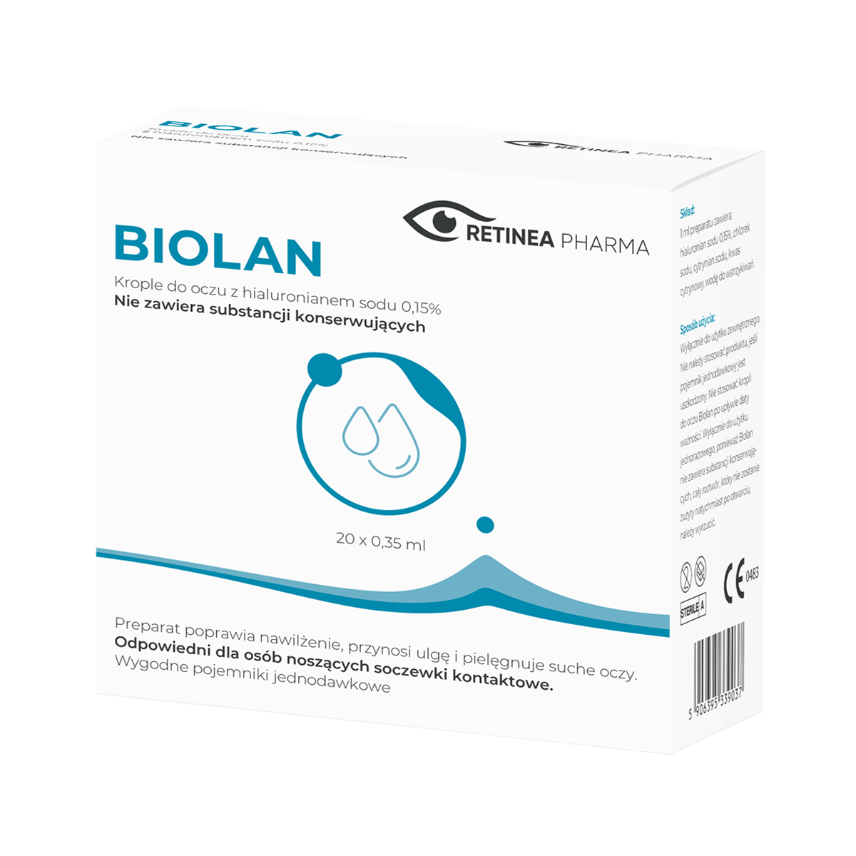 Biolan wyrób medyczny: krople do oczu, 20x0,35 ml/1 opak.