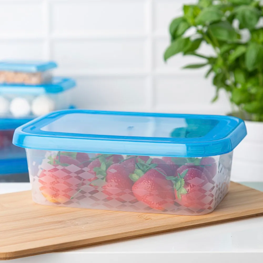 Pojemnik na żywność z pokrywą BranQ Blue Box prostokątny 1,75 l niebieski